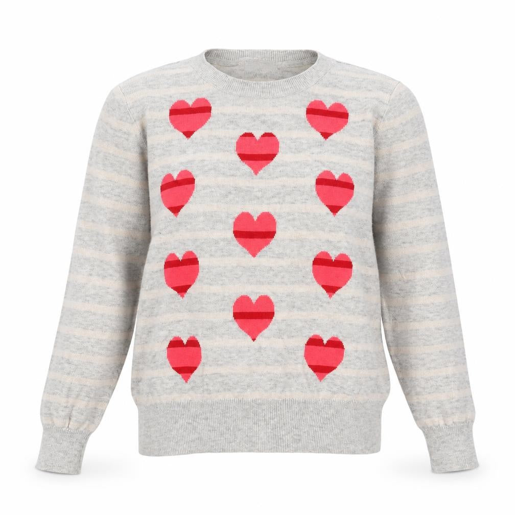 Red Herring Womens Grey Round Neck Geometric Polyester Pullover Jumper Size 12