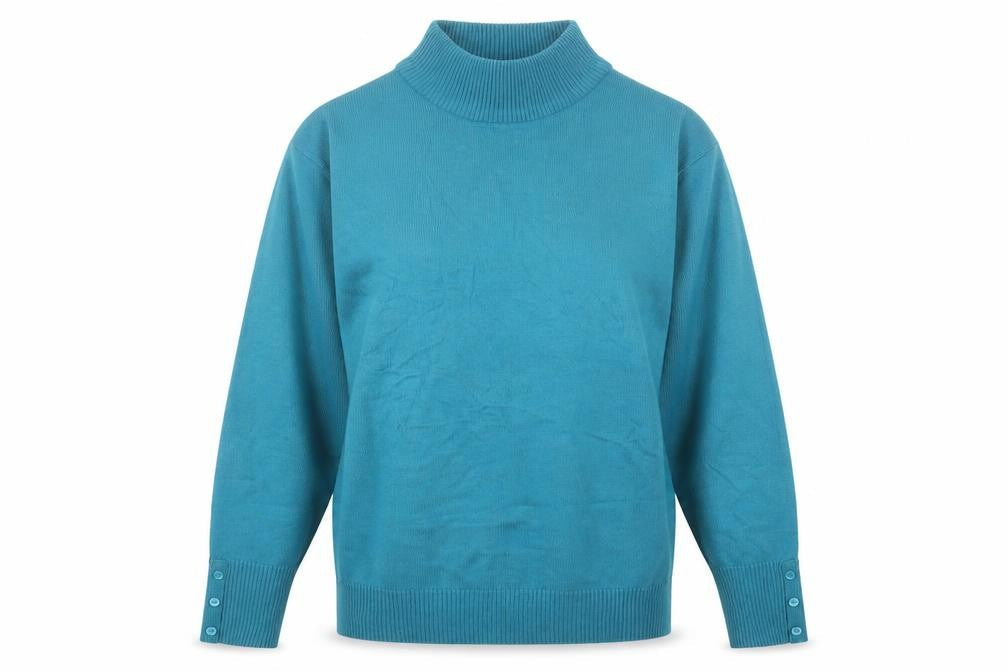 BHS Womens Blue Round Neck  Acrylic Pullover Jumper Size 14