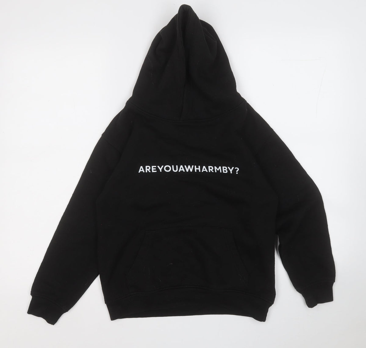 Uneek Boys Black  Polyester Pullover Hoodie Size 9-10 Years