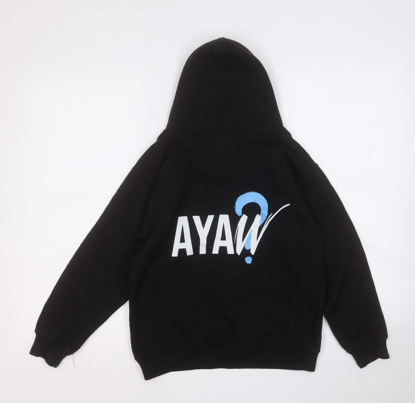 Uneek Boys Black  Polyester Pullover Hoodie Size 9-10 Years