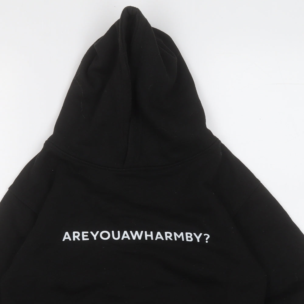 Uneek Boys Black  Polyester Pullover Hoodie Size 9-10 Years