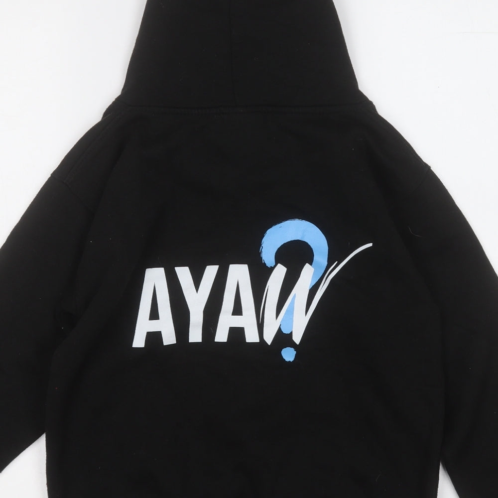 Uneek Boys Black  Polyester Pullover Hoodie Size 9-10 Years