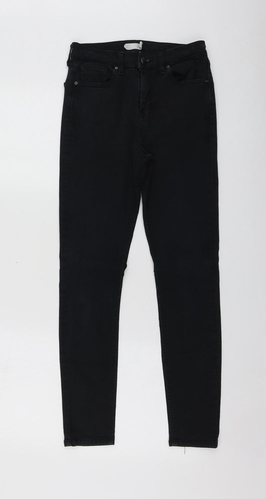 Topshop Womens Grey  Cotton Skinny Jeans Size 28 L26 in Regular