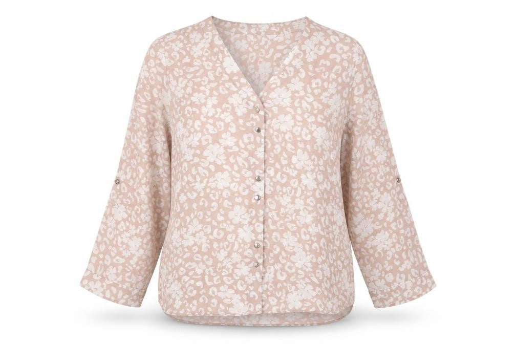 Dorothy Perkins Womens Pink Animal Print Polyester Basic Blouse Size 12 Round Neck