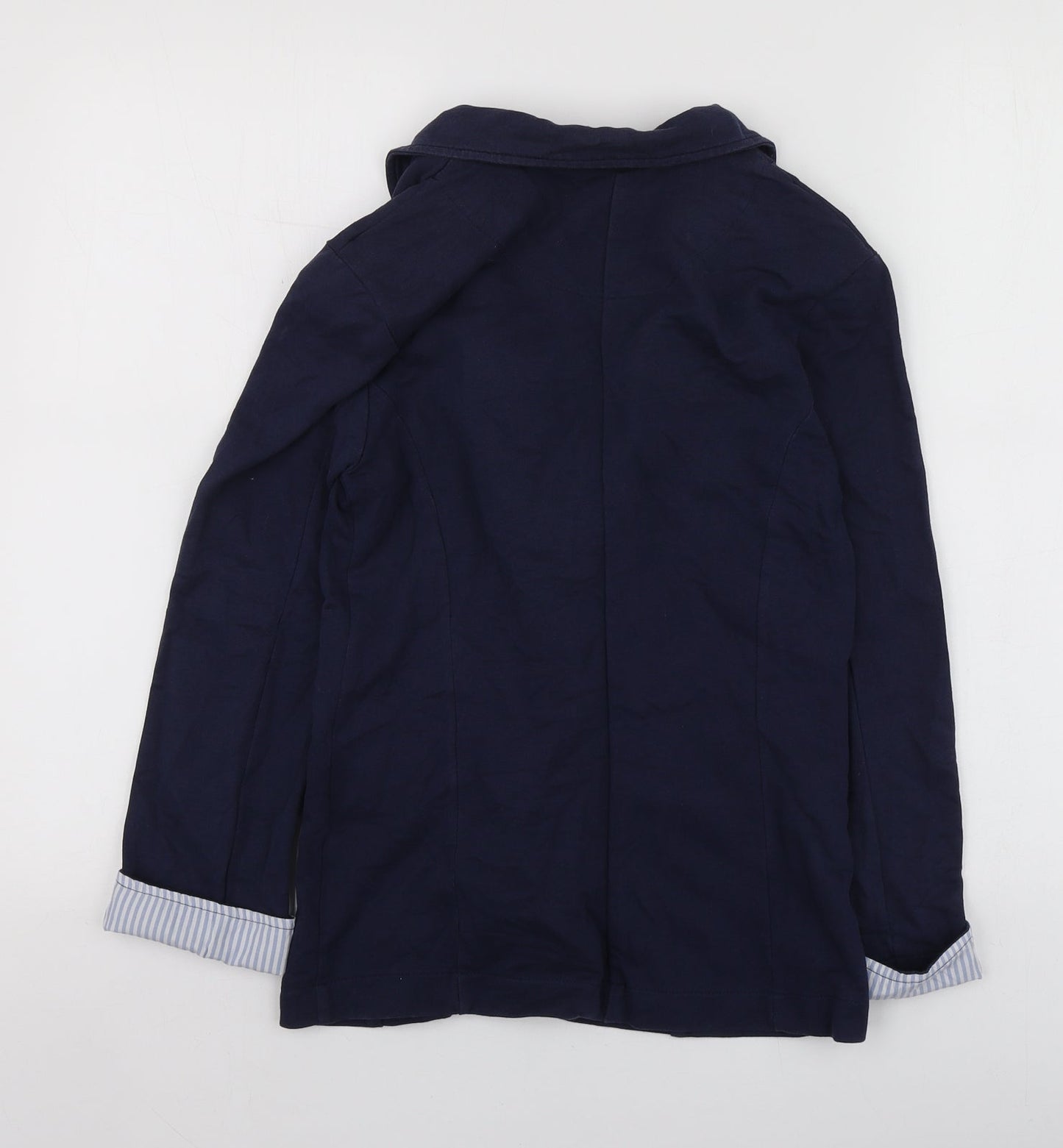 Internacionale Womens Blue  Cotton Jacket Blazer Size 6