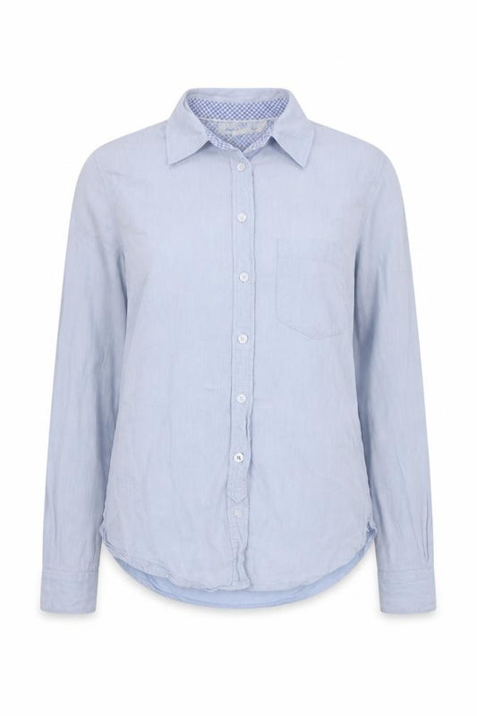 H&M Womens Blue  Cotton Basic Button-Up Size 32 Collared