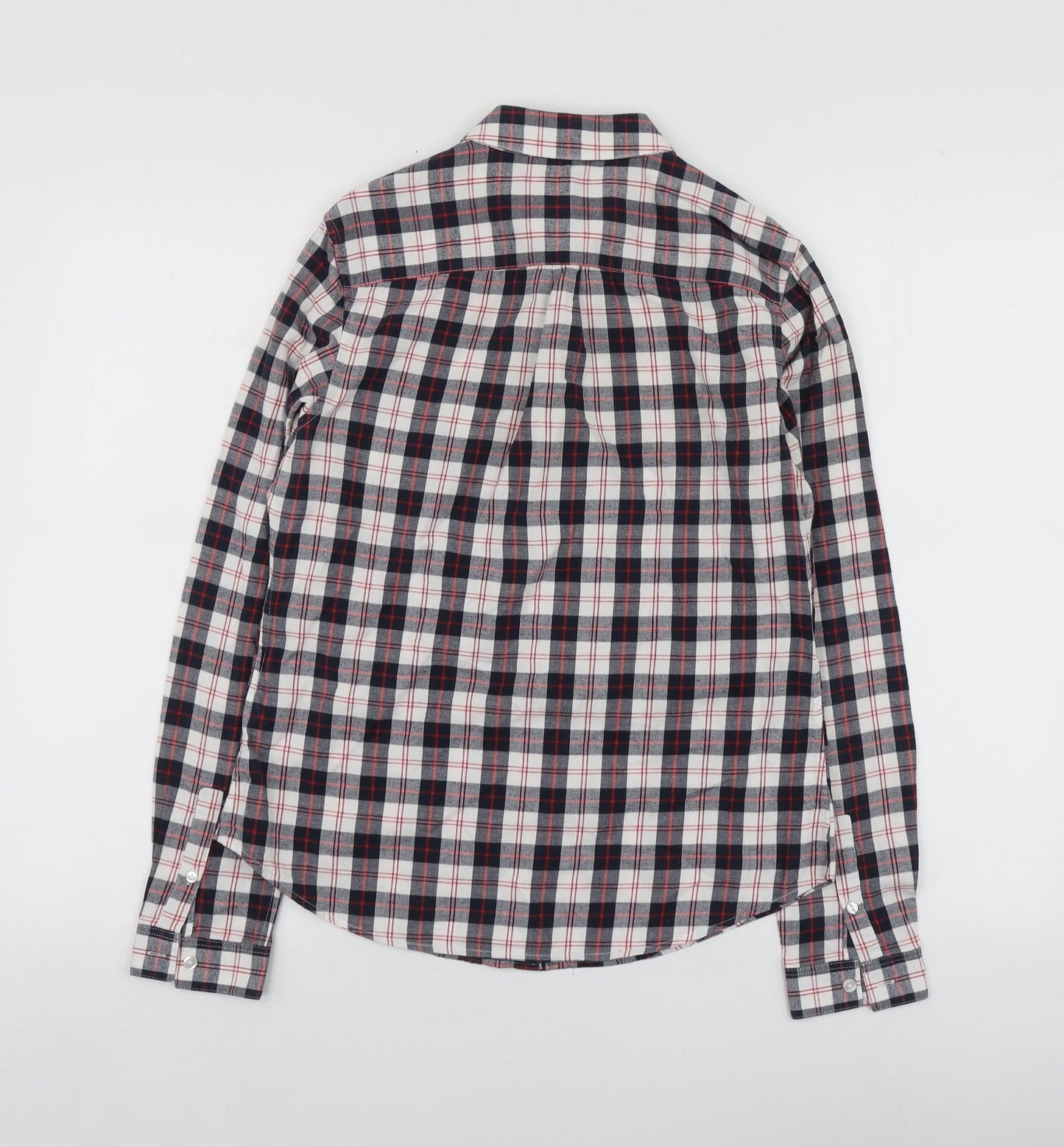Jack Wills Womens Blue Plaid Cotton Basic Button-Up Size S Collared