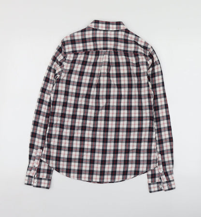 Jack Wills Womens Blue Plaid Cotton Basic Button-Up Size S Collared