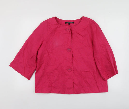 Betty Jackson Womens Pink  Linen Jacket Suit Jacket Size 12