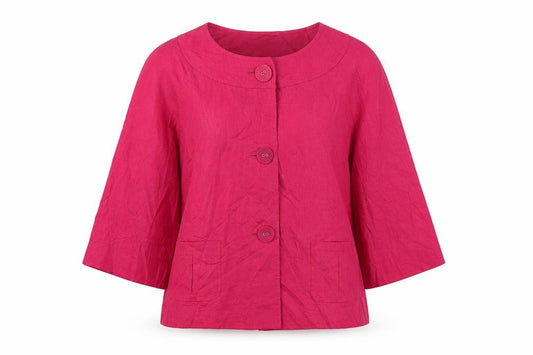 Betty Jackson Womens Pink  Linen Jacket Suit Jacket Size 12