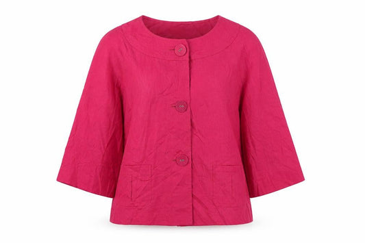 Betty Jackson Womens Pink  Linen Jacket Suit Jacket Size 12