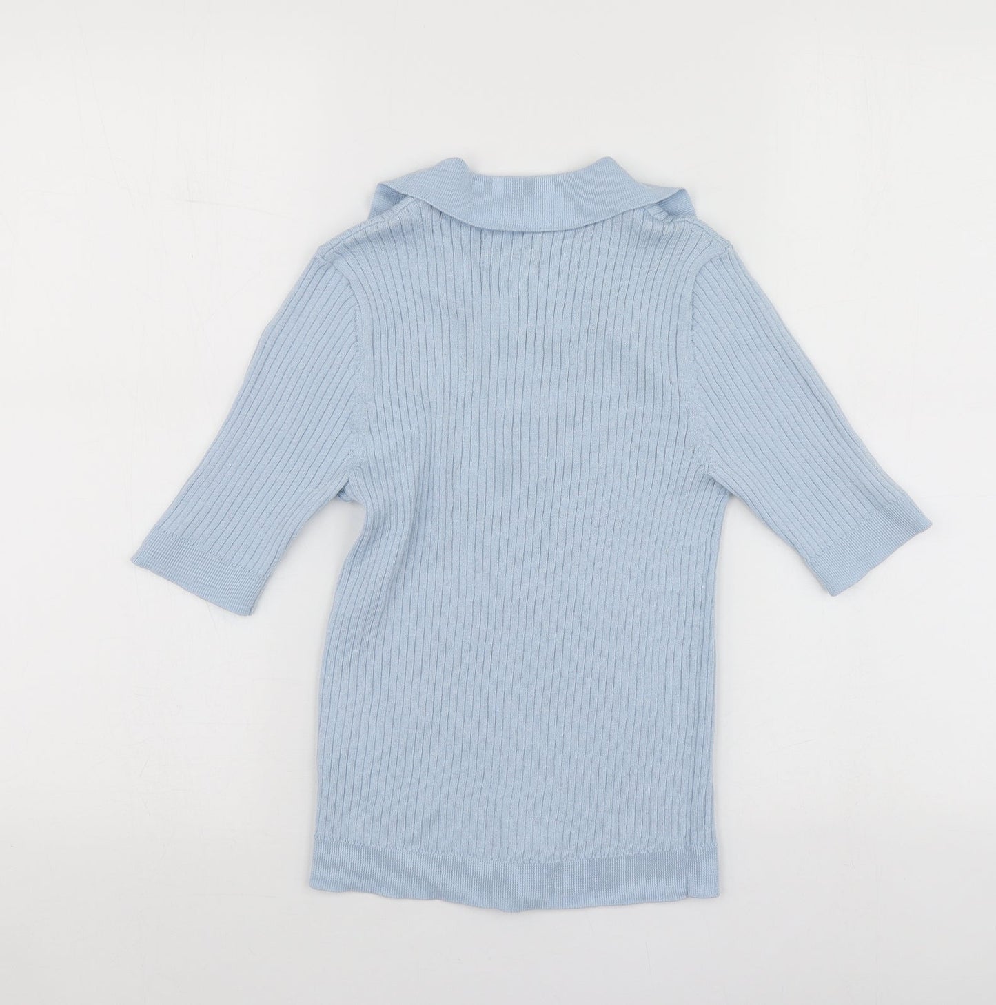 Only  Womens Blue V-Neck  Polyester Pullover Jumper Size S