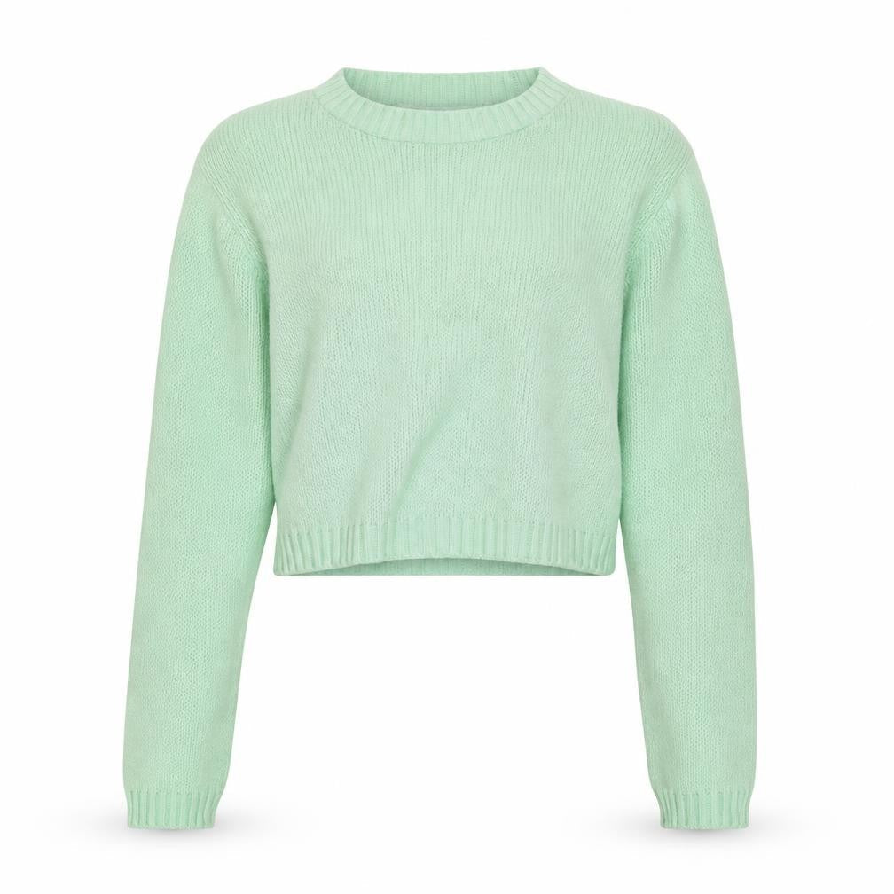 Glamorous Womens Green Round Neck  Acrylic Pullover Jumper Size 10