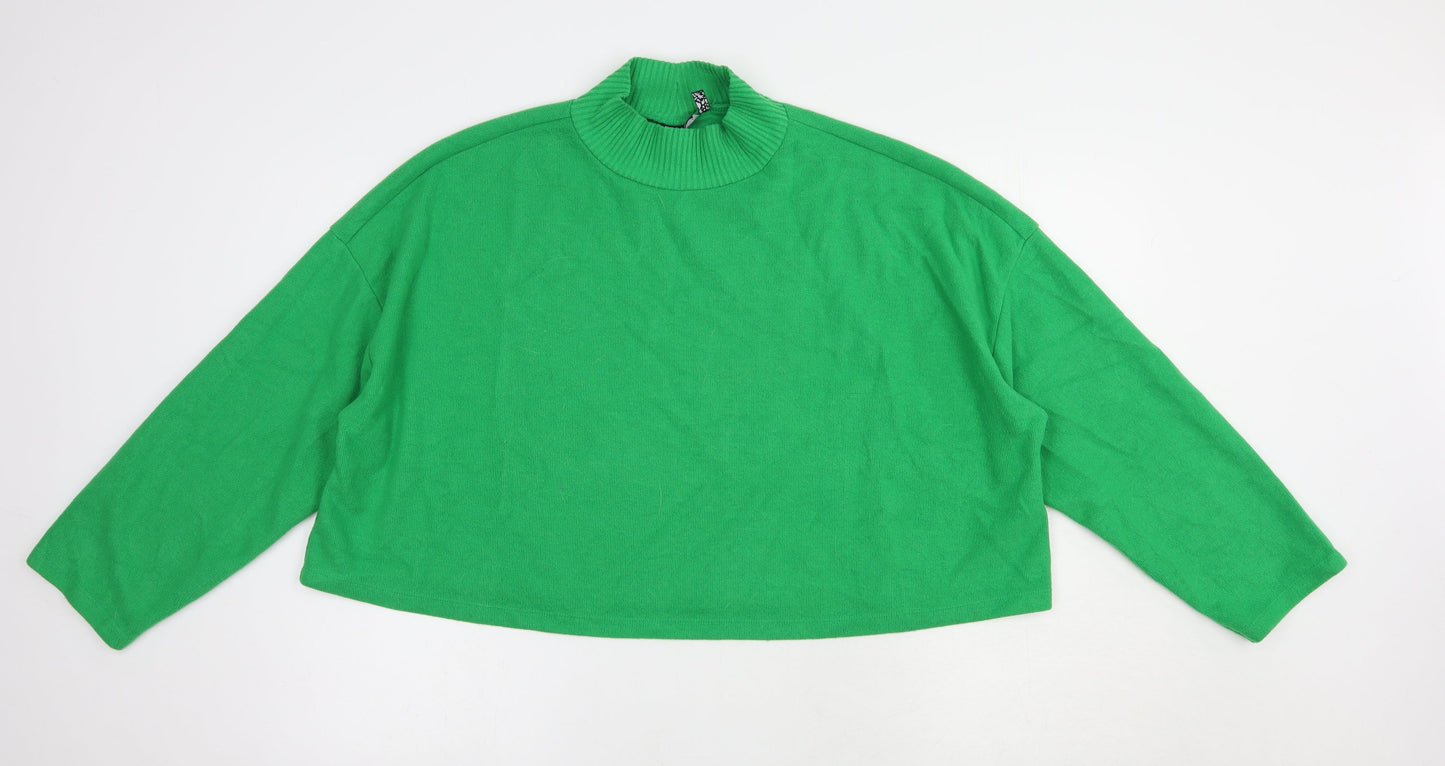 ASOS Womens Green High Neck  Polyester Pullover Jumper Size 18   - Cropped