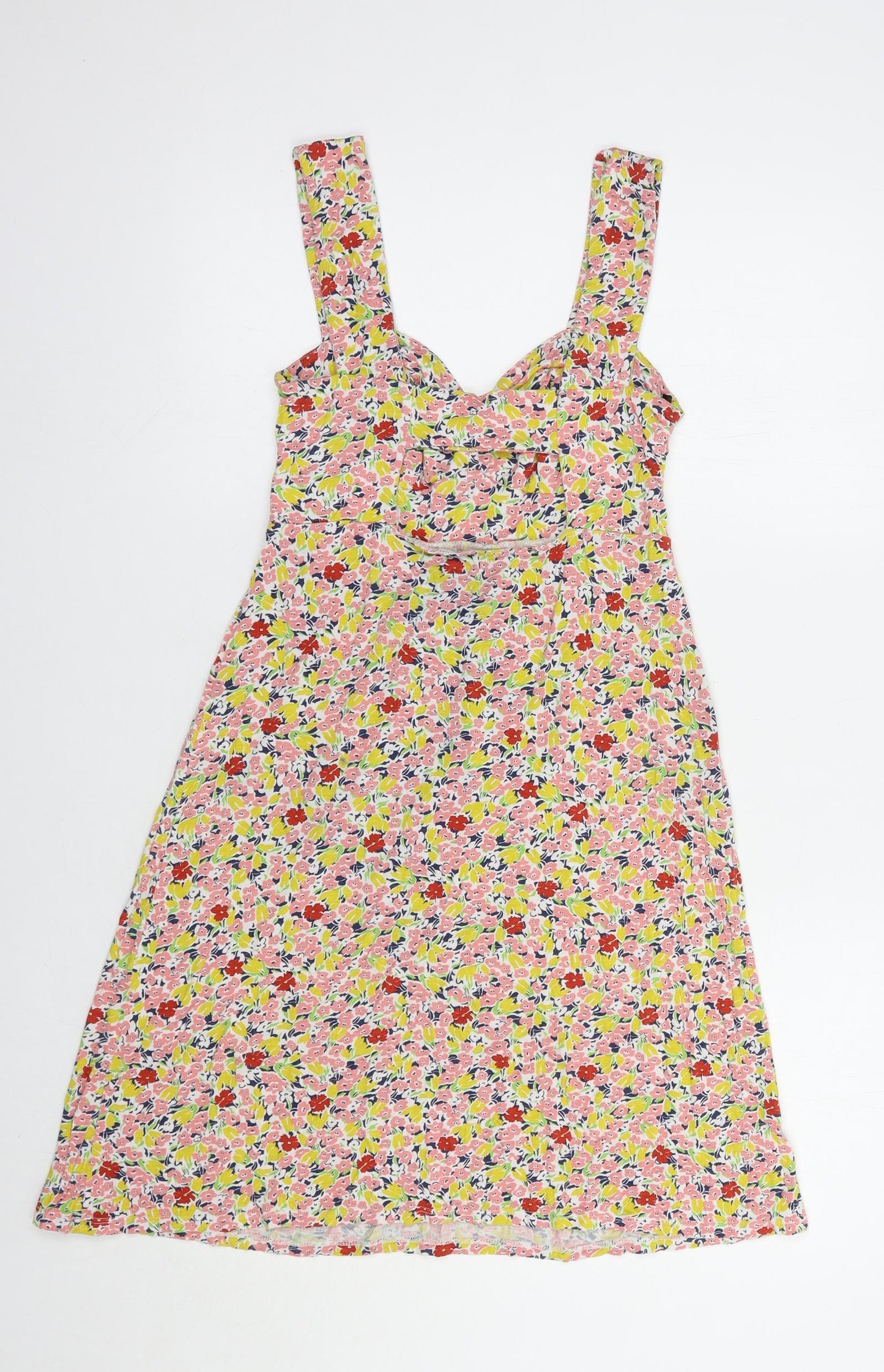 Warehouse Womens Multicoloured Floral Viscose Tank Dress  Size 8  Sweetheart Pullover