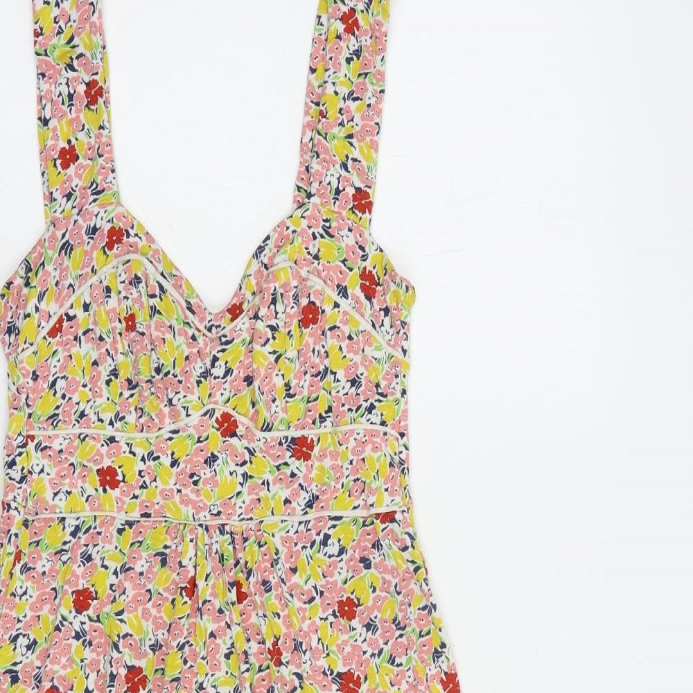 Warehouse Womens Multicoloured Floral Viscose Tank Dress  Size 8  Sweetheart Pullover