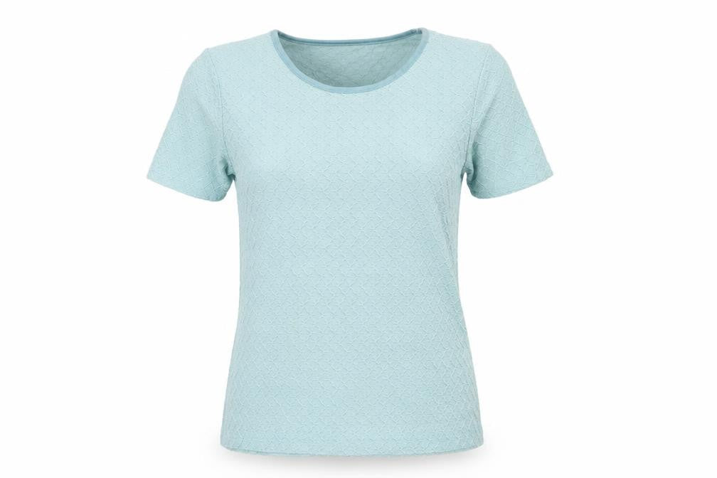 Emreco Womens Blue  Nylon Basic T-Shirt Size 12 Crew Neck