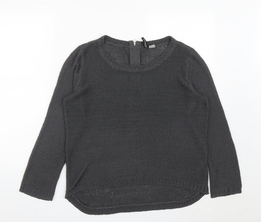 H&M Womens Grey Round Neck  Acrylic Pullover Jumper Size M