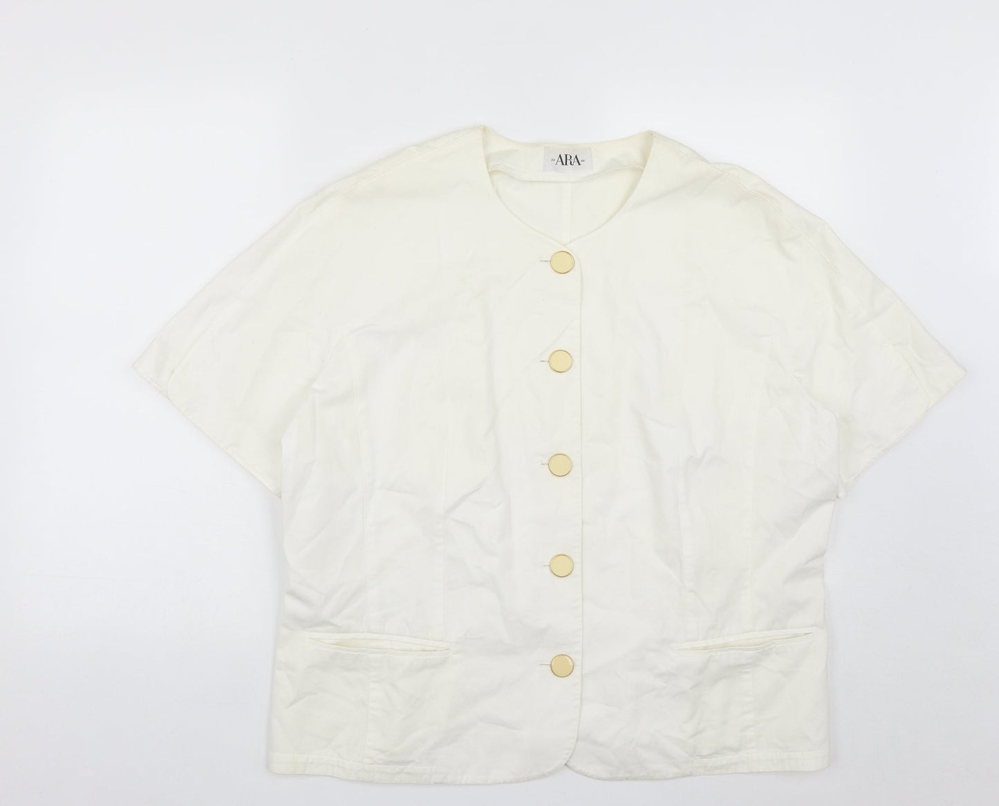 ara Womens White   Jacket  Size 10  Button