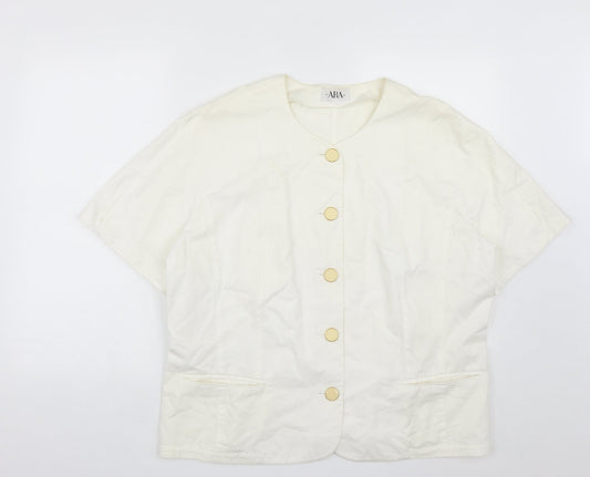 ara Womens White   Jacket  Size 10  Button