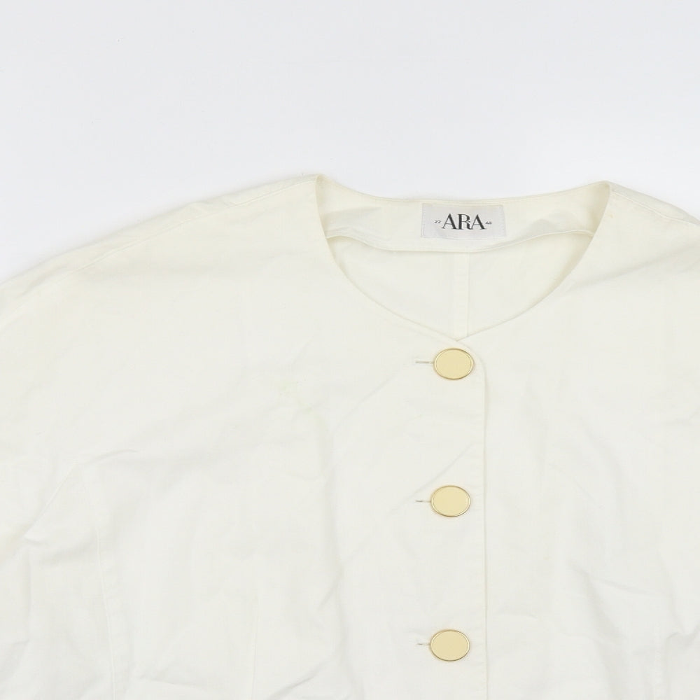 ara Womens White   Jacket  Size 10  Button