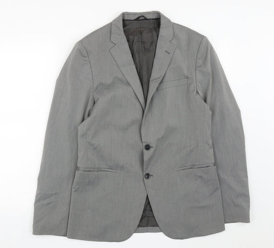 Sisley Mens Grey  Polyester Jacket Suit Jacket Size 38