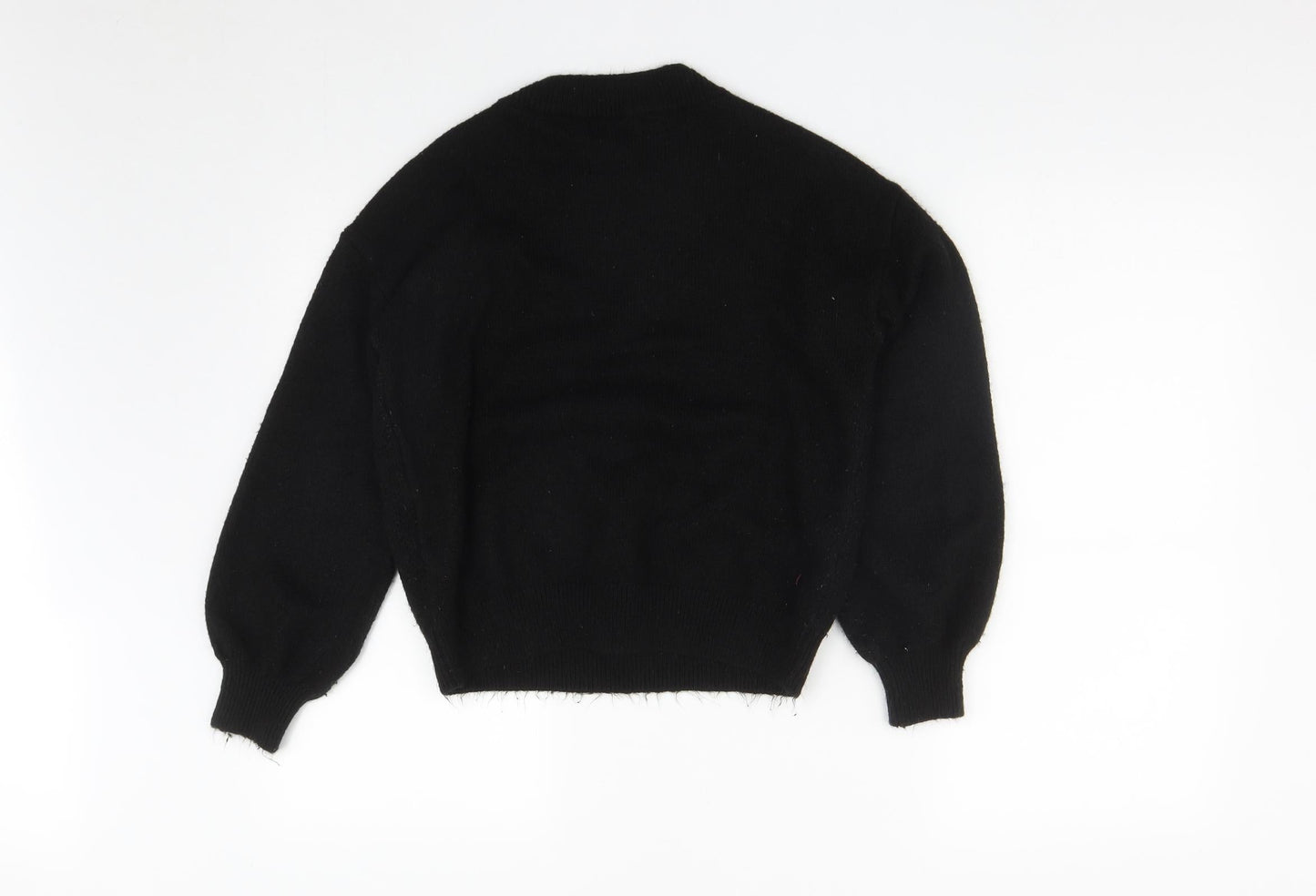 Matalan Womens Black Round Neck  Acrylic Pullover Jumper Size S