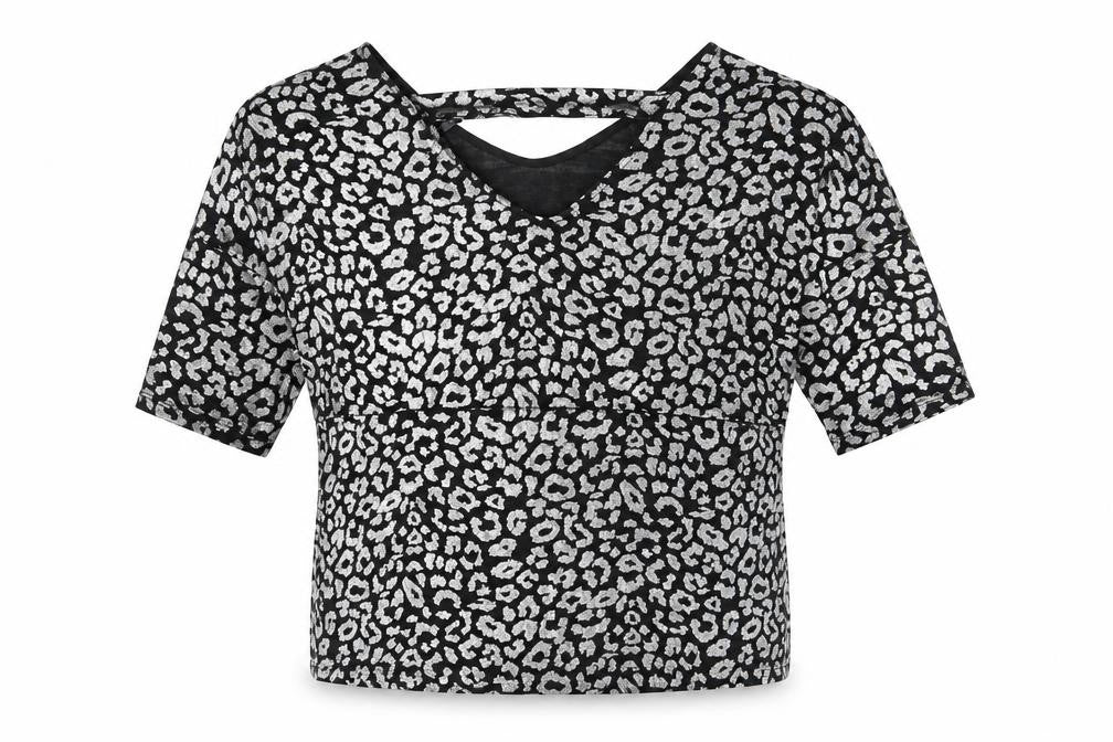Anthology Womens Silver Geometric Polyester Basic Blouse Size 10 V-Neck