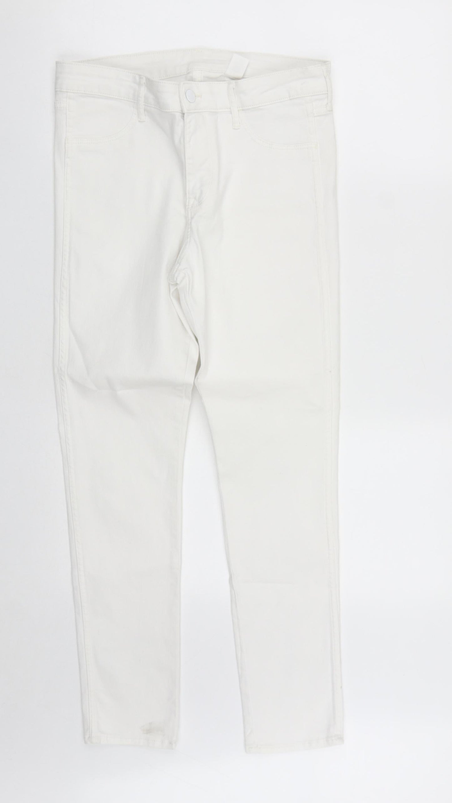 H&M Womens White  Cotton Skinny Jeans Size 30 in L27 in Regular Zip