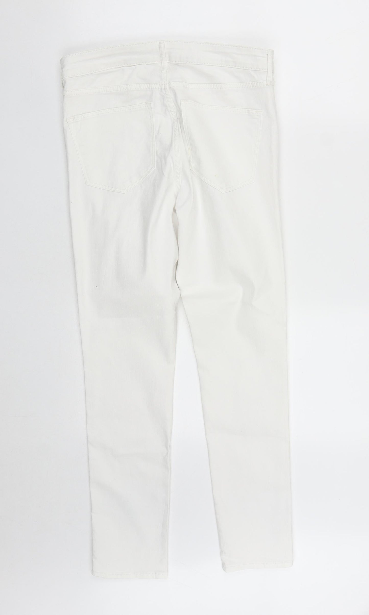 H&M Womens White  Cotton Skinny Jeans Size 30 in L27 in Regular Zip