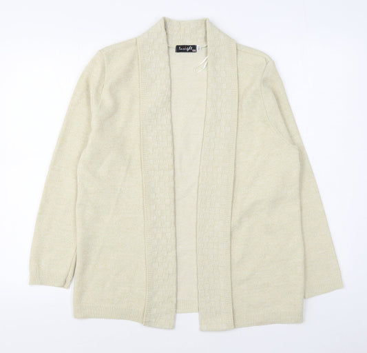 Insight Womens Beige V-Neck  Acrylic Cardigan Jumper Size M