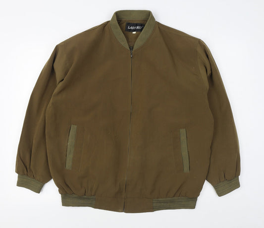Lady Mei Mens Green   Bomber Jacket Jacket Size S  Zip