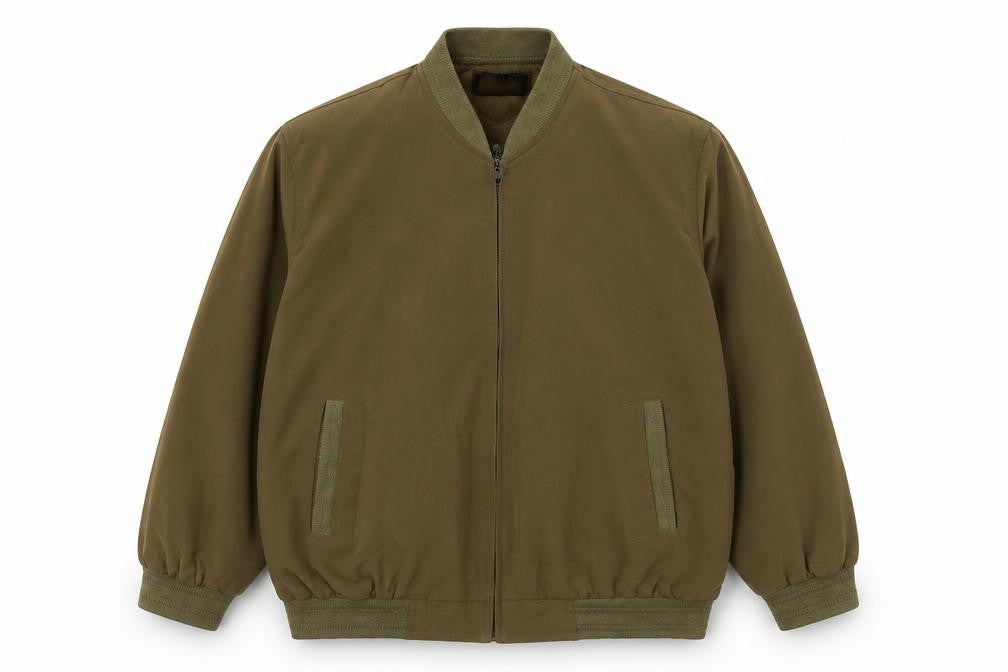 Lady Mei Mens Green   Bomber Jacket Jacket Size S  Zip