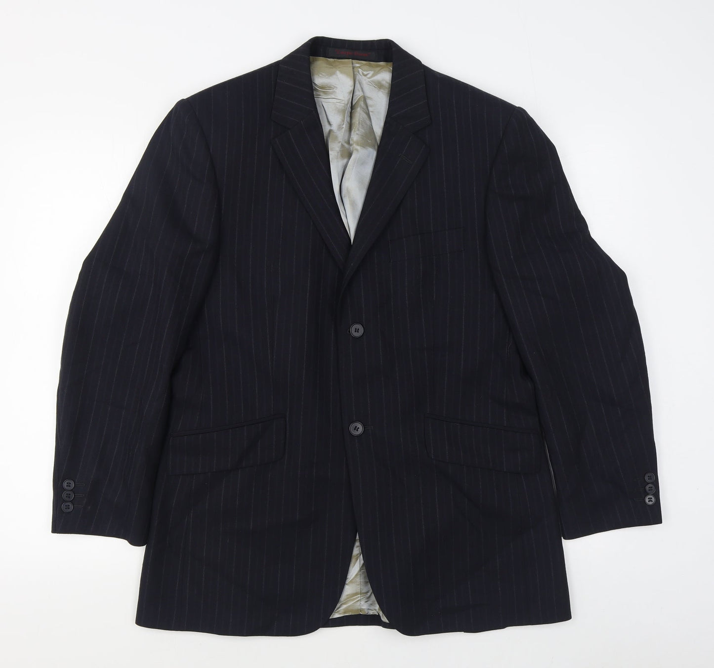 City Survival Mens Blue Striped Viscose Jacket Suit Jacket Size 38