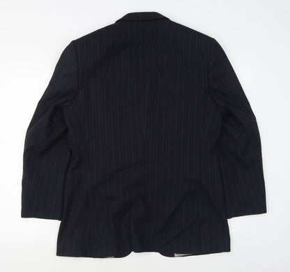 City Survival Mens Blue Striped Viscose Jacket Suit Jacket Size 38