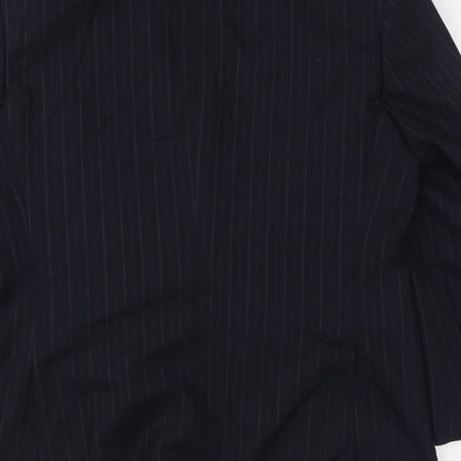 City Survival Mens Blue Striped Viscose Jacket Suit Jacket Size 38