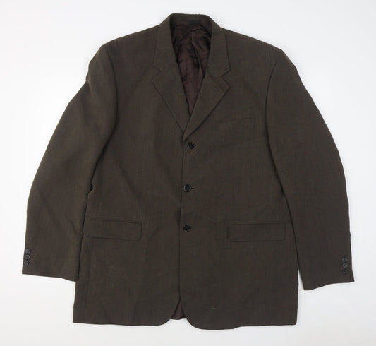 Jonathan Adams Mens Brown  Polyester Jacket Suit Jacket Size 44
