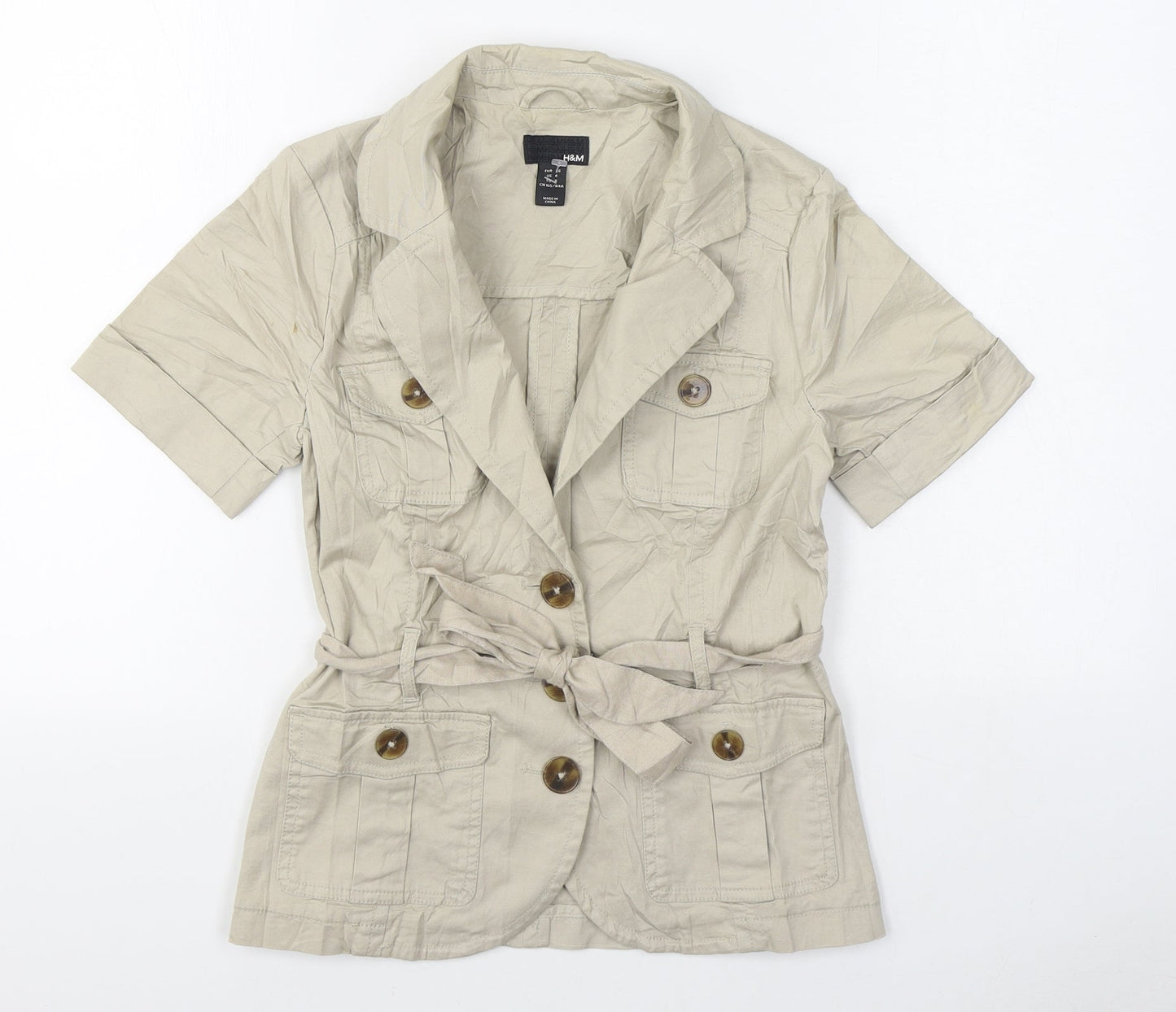H&M Womens Beige   Jacket  Size 8  Button