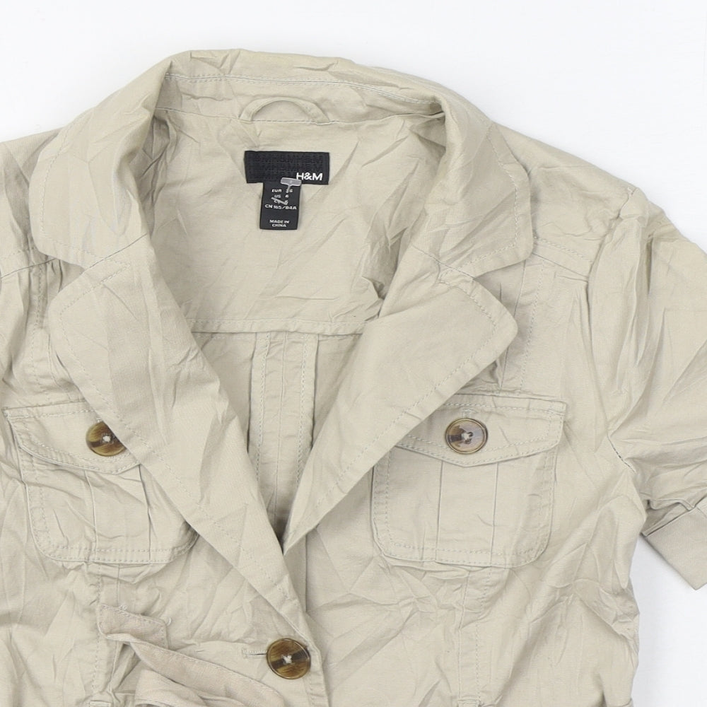 H&M Womens Beige   Jacket  Size 8  Button