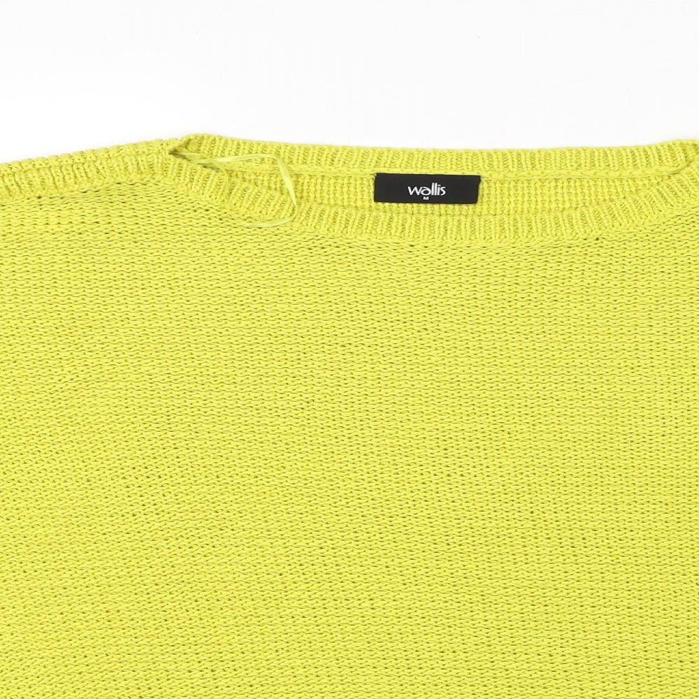 Wallis Womens Yellow Round Neck  Acrylic Pullover Jumper Size M