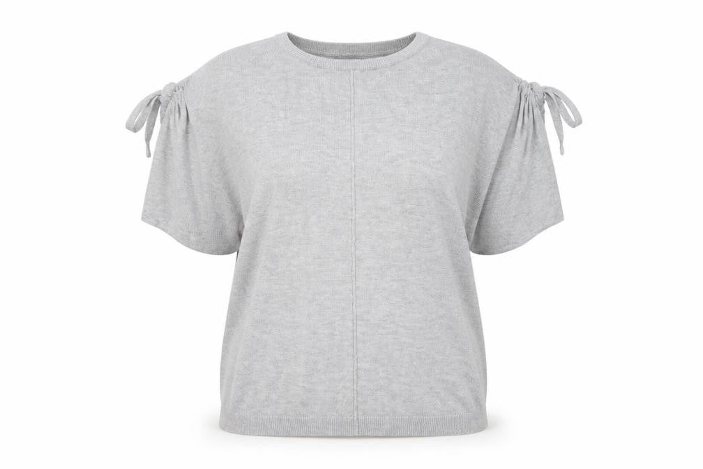 F&F Womens Grey  Viscose Basic T-Shirt Size 12 Round Neck