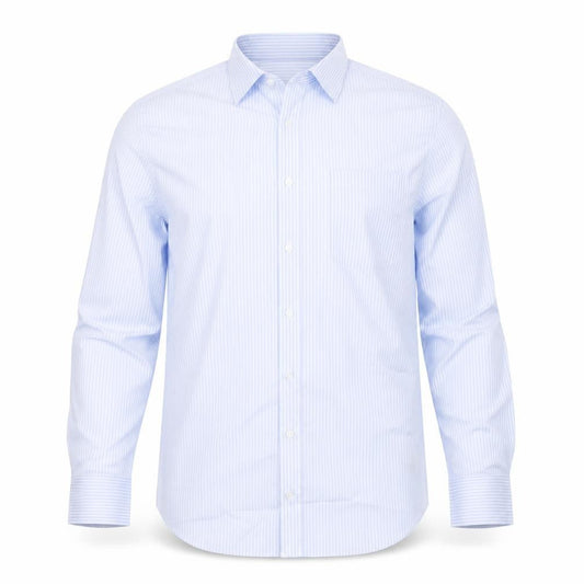 Marks & Spencer Mens Blue Striped Polyester  Button-Up Size 39 Collared