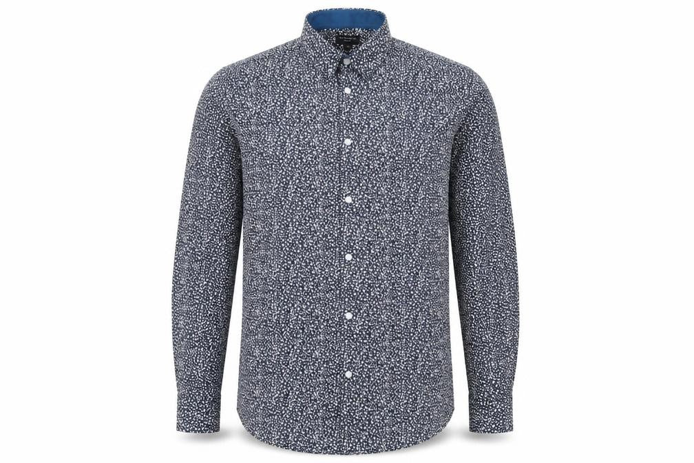 Taylor & Wright Mens Blue Floral Cotton  Button-Up Size 39 Collared