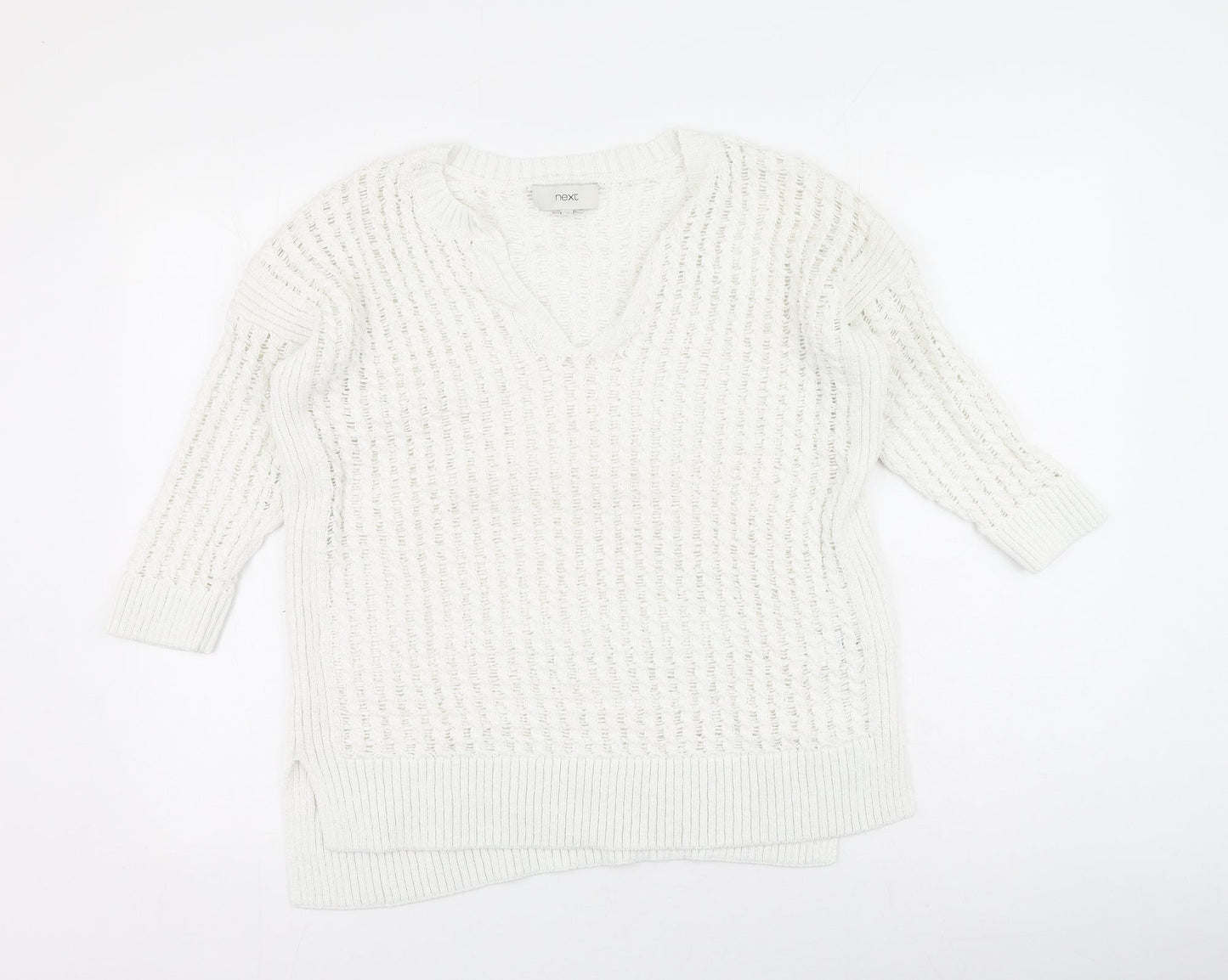 NEXT Womens Ivory  Cotton Pullover Sweatshirt Size 12