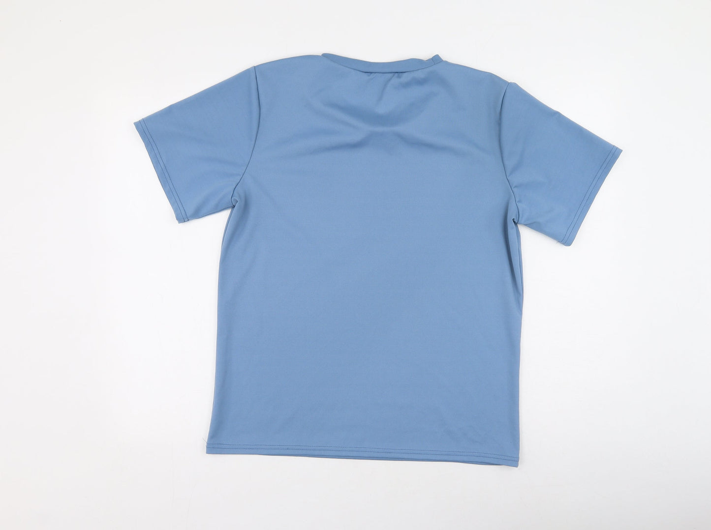 Preworn Womens Blue  Polyester Basic T-Shirt Size S Round Neck