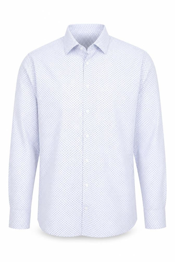 Marks & Spencer Mens Blue  Polyester  Button-Up Size 43 Collared