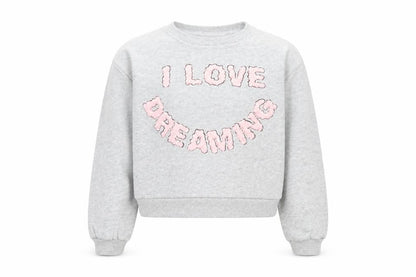 H&M Girls Grey  Cotton Pullover Sweatshirt Size 9-10 Years  Pullover - cropped