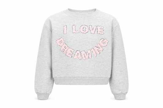 H&M Girls Grey  Cotton Pullover Sweatshirt Size 9-10 Years  Pullover - cropped