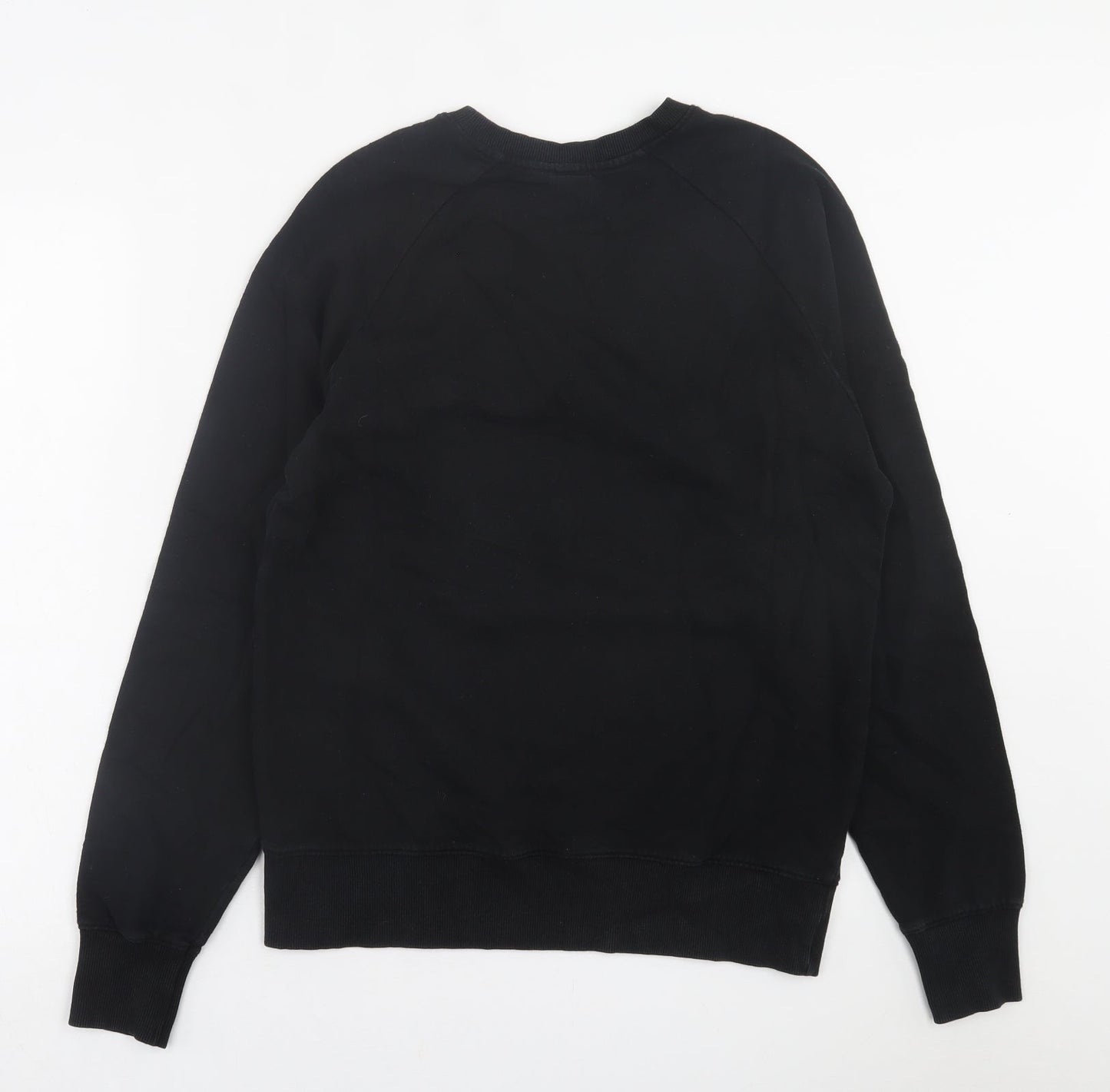 Step Up Mens Black  Cotton Pullover Sweatshirt Size M