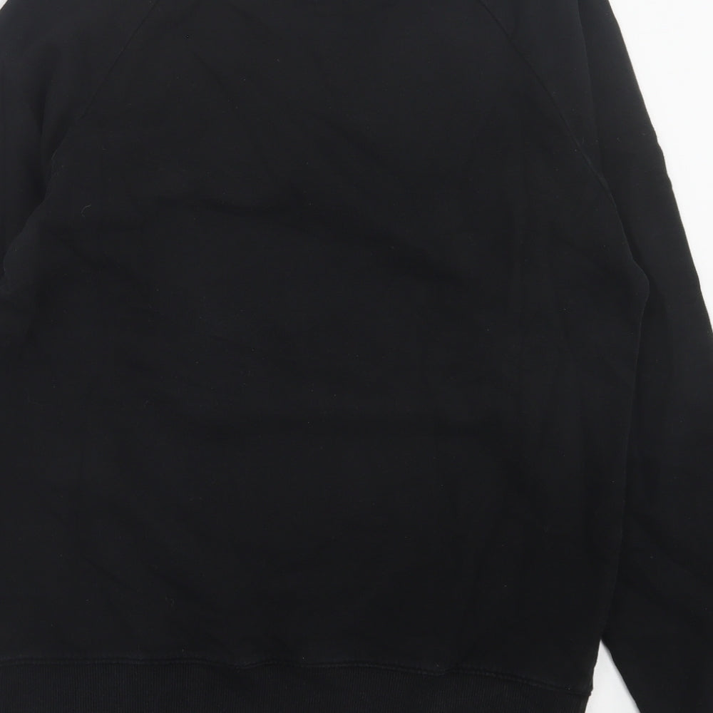 Step Up Mens Black  Cotton Pullover Sweatshirt Size M
